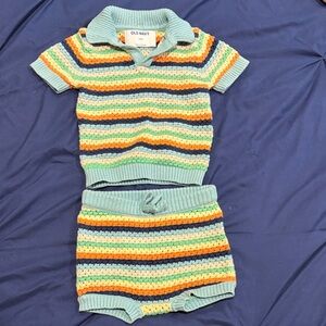 Adorable Old Navy Multicolor Striped Knit Outfit
